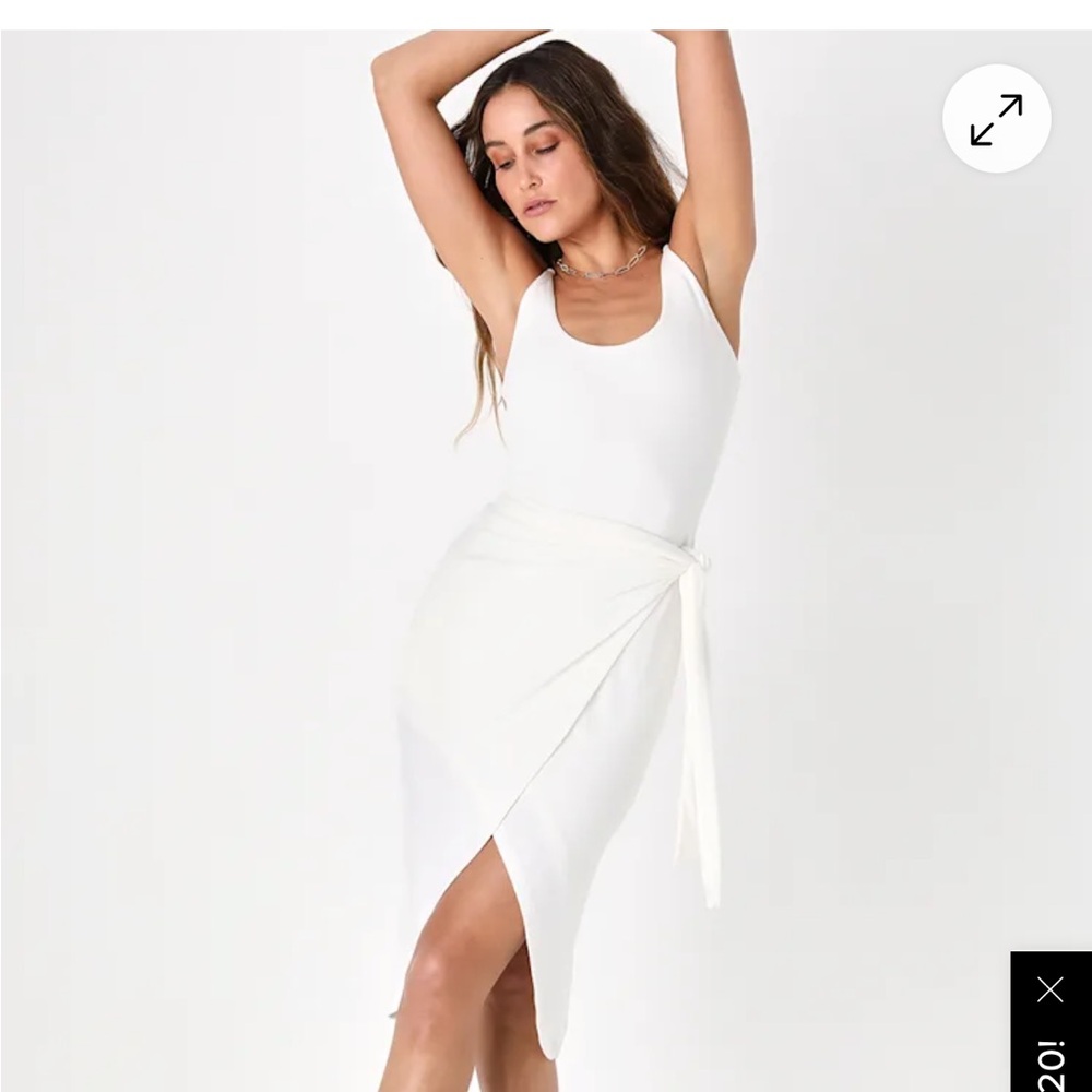 Lulu's Ivory Wrap Dress